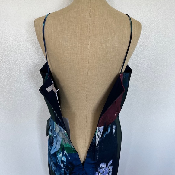 Chelsea28 Print Faux Wrap Dress In Navy Mixed Floral Size 8 - Picture 9 of 13